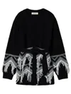 Twinset Fringed Belted Cardigan In Black