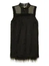 Twinset Lace-detail Sleeveless Mini Dress In Black