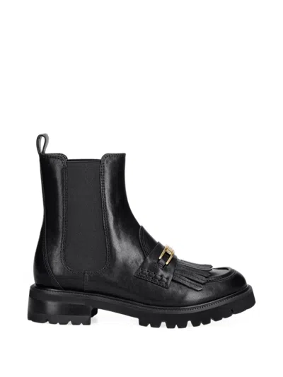 Twinset Fringe-detail Chelsea Boots In Black