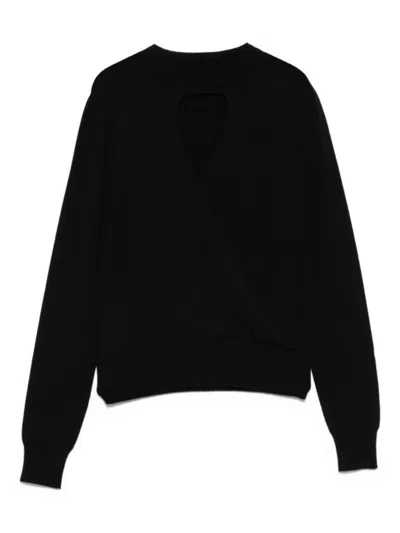 TWINSET FRONT CROSSOVER CUT-OUT BLACK TOP