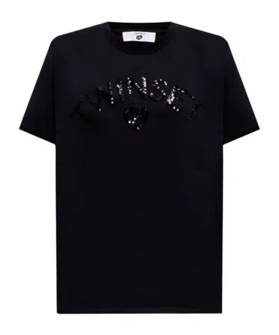 Twinset Front Logo T-shirt In Black