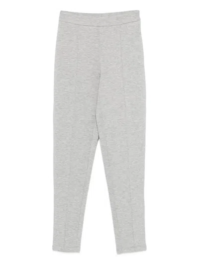 Twinset Front-seam Straight Trousers In Gray
