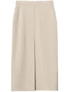 Twinset Front-slit Pinstripe Midi Skirt In Neutrals