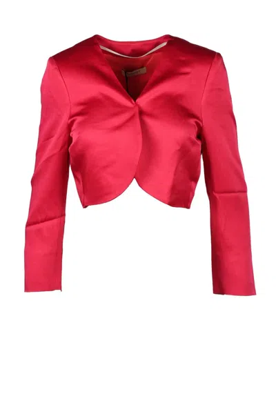 Twinset Fuchsia Open Acetate-blend Bolero In Red