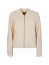 Twinset Cropped Lightweight Jacket With Front Zipper Closure In Brown