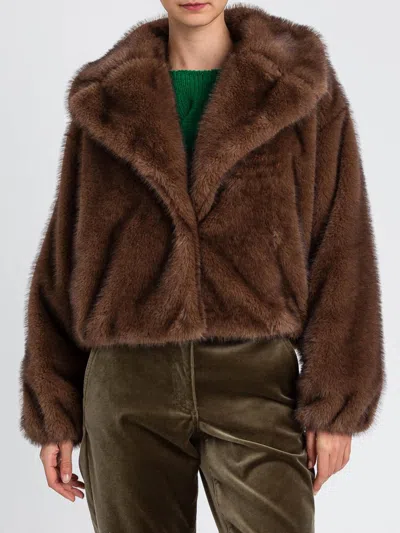 Twinset Fur Coat  Woman Color Brown
