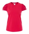 Twinset Gathered Sleeve T-shirt In Multi