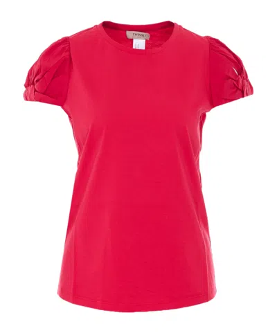 Twinset Gathered Sleeve T-shirt In Multi