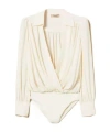 Twinset Gathered Wrap-effect Blouse In White