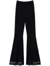 Twinset Geometric-pattern Flared Trousers In Black