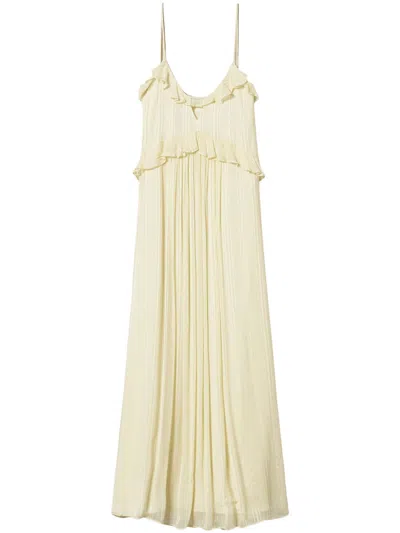 Twinset Georgette Maxi Dress In Neutrals