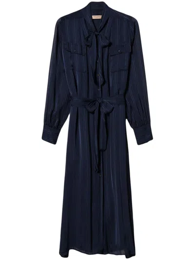 Twinset Georgette Shirt Dress In Blue