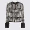 Twinset Houndstooth Pattern Jacket With Faux Fur Accents In Multi