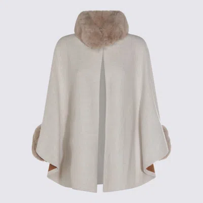 Twinset Light Beige Cape In Neutral