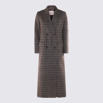 TWINSET TWINSET BROWN MAXI COAT