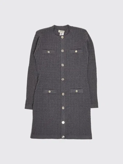 Twinset Kids' Girl's Long-sleeved Viscose Knit Dress In Gray