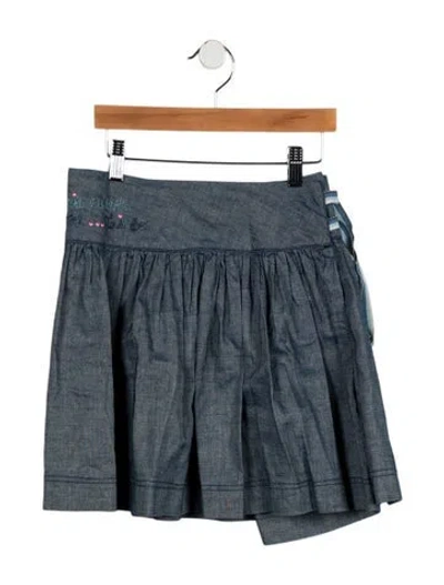 Pre-owned Twinset Kids' Girls' Denim Skirt In Blue