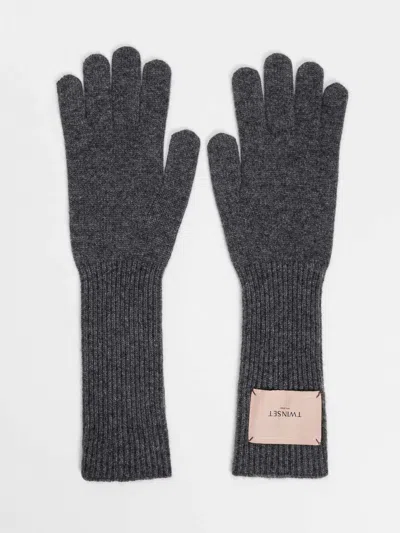 Twinset Gloves Woman In Gray