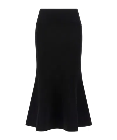 Twinset Godet Midi Knit Skirt In Black