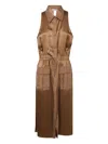 Twinset Twin-set Gold-tone Olive Green Sleeveless Dress