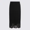Twinset Black Viscose Midi Skirt In Black