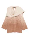 Twinset Gradient Design Coat With Draped Collar In Gold