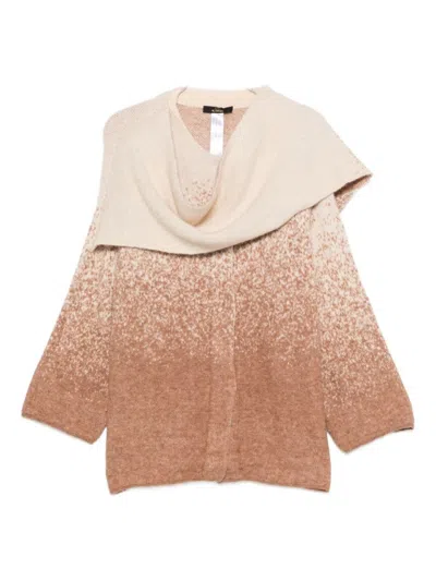 TWINSET GRADIENT DESIGN COAT WITH DRAPED COLLAR