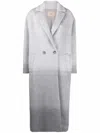 Twinset Gradient-effect Notched-lapels Double-breasted Coat In Grey