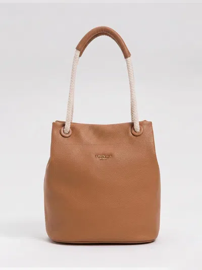 Twinset Grained Faux Leather Bag In Orange