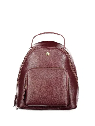 TWINSET GRAINED-EFFECT FRONT-POCKET BACKPACK