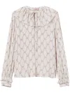 Twinset Graphic-print Blouse In Neutrals