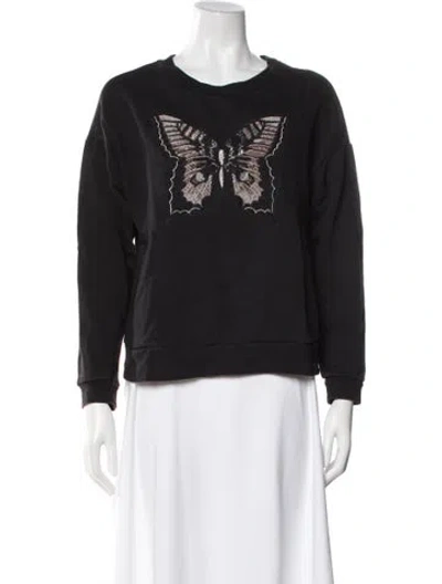 Pre-owned Twinset Graphic Print Crew Neck Sweatshirt In Black