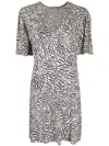 Twinset Graphic-print Midi Dress In Neutrals