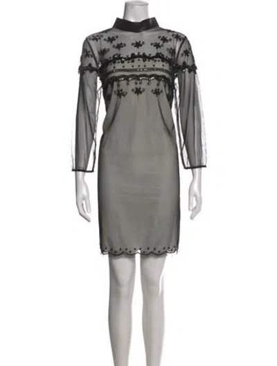 Pre-owned Twinset Graphic Print Mini Dress In Grey