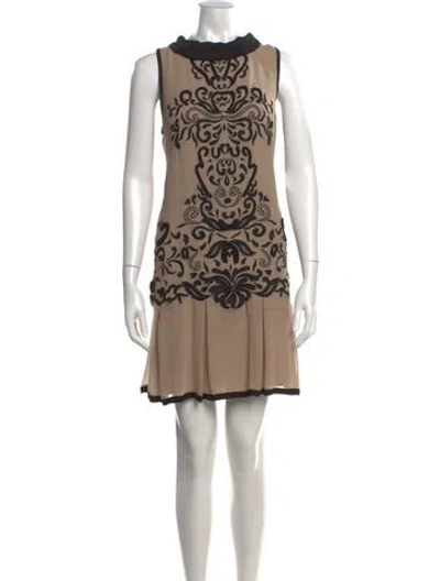 Pre-owned Twinset Graphic Print Mini Dress In Neutral
