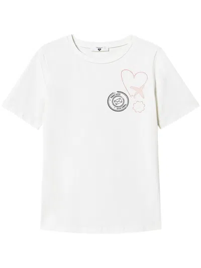 Twinset Graphic-print T-shirt In Neutrals