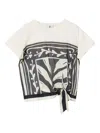 TWINSET GRAPHIC-PRINT TIE-FRONT TOP
