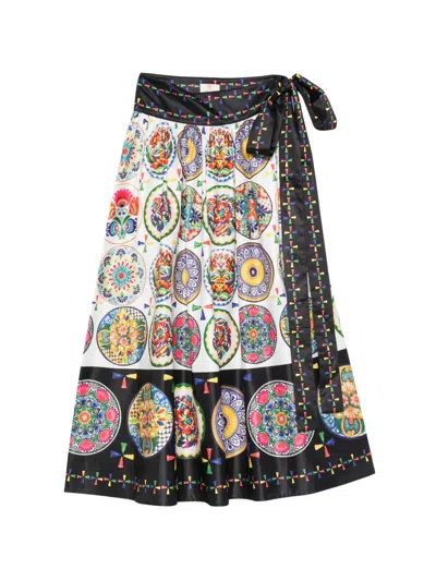 Twinset Graphic-print Belted Skirt In Multi