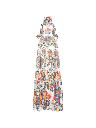 Twinset Graphic-print Maxi Dress In White