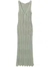 Twinset Green Midi Dress With Lurex-effect