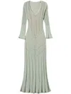 Twinset Green Midi Dress With Lace Lurex-effect In Green