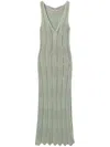Twinset Green Midi Dress With Lurex-effect