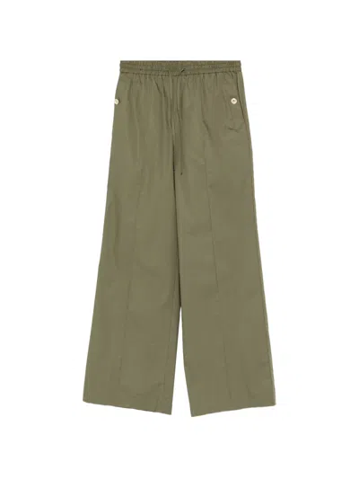 Twinset Twin-set Green Polyamide Pantaloni Wide Leg Pants