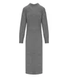 Twinset Grey Knitted Midi Dress In Gray