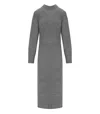 Twinset Grey Knitted Midi Dress In Gray