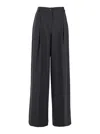 Twinset Grey Palazzo Pants With Logo Plaque On The Rear And Pences In Viscose Blend Stretch Woman In Gray