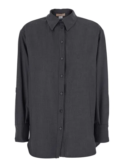 TWINSET WOMEN GREY RELAXED SOLID SHIRT