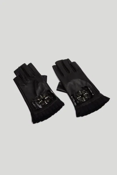 Twinset Guanti Eco-pelle Neri In Nero