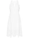 Twinset Guipure-detail Midi Dress In White