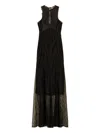 Twinset Long Dress With Applique In Black
